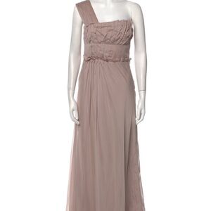 - ALBERTA FERRETTI rose petal Silk Gown GALA Formal Size 6 ITALY 44 = 8 USA